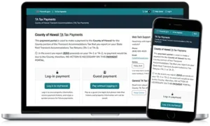 Transient Accommodations Tax Payments on mobile and desktop view