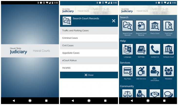 The Judiciary Mobile App screenshots