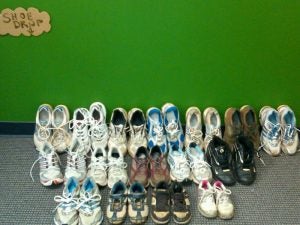 large pile of shoes