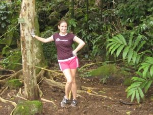 waimea+008 woman posing next to tree